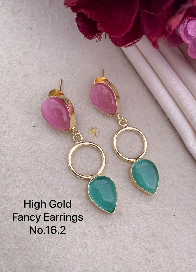 High Gold Party Wear Fancy Earrings 3 Wholesale Online
